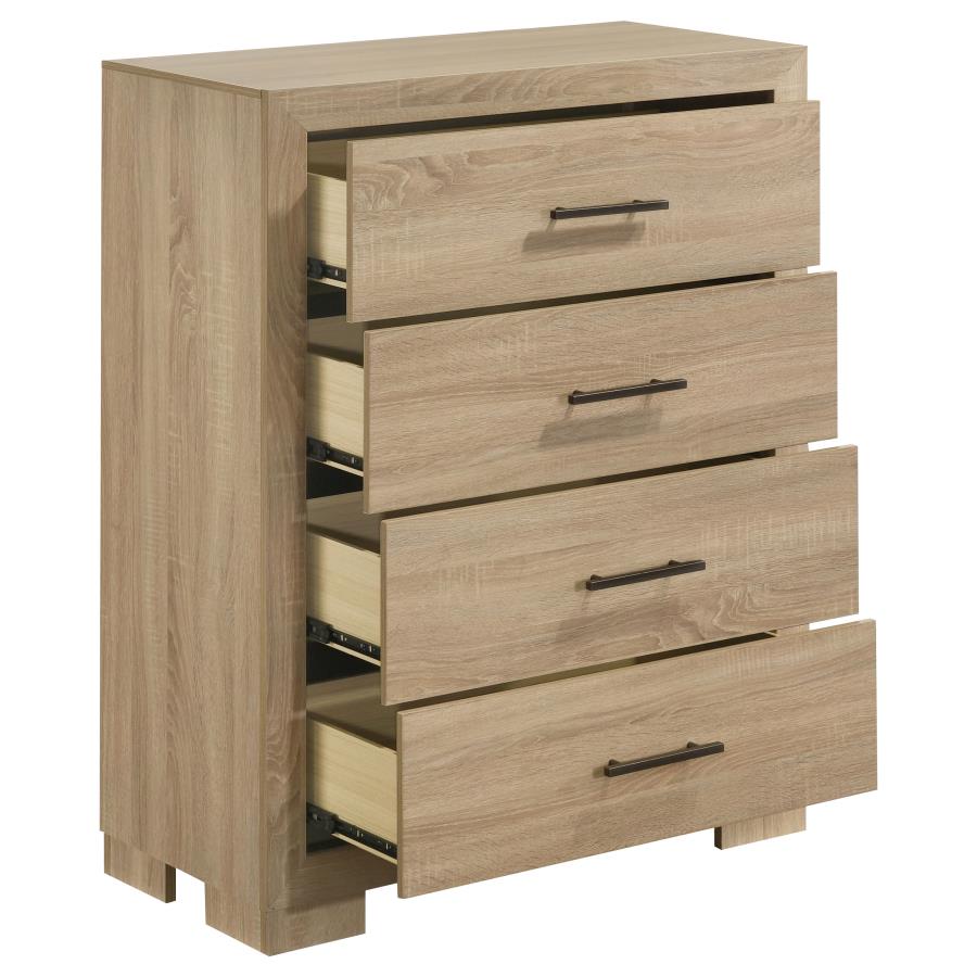 Arielle 4-Drawer Bedroom Chest Of Drawers Light Oak