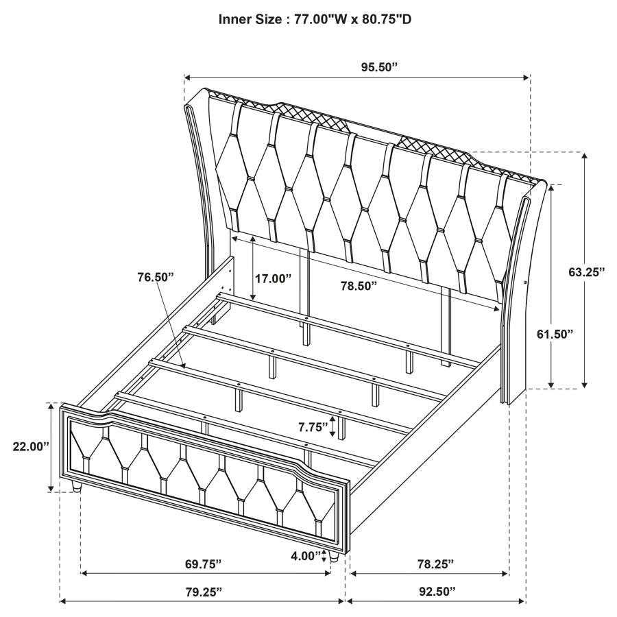 Lorient 4-Piece Eastern King Bedroom Set Black
