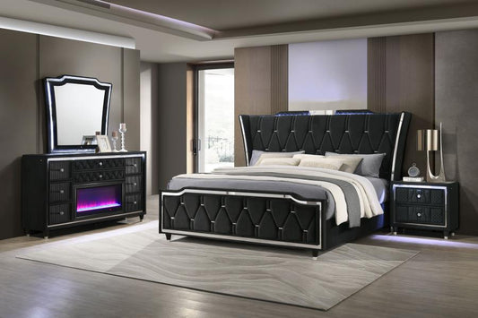Lorient 4-Piece Queen Bedroom Set Black