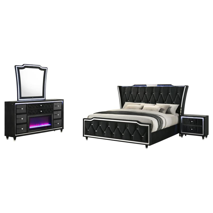 Lorient 4-Piece Queen Bedroom Set Black