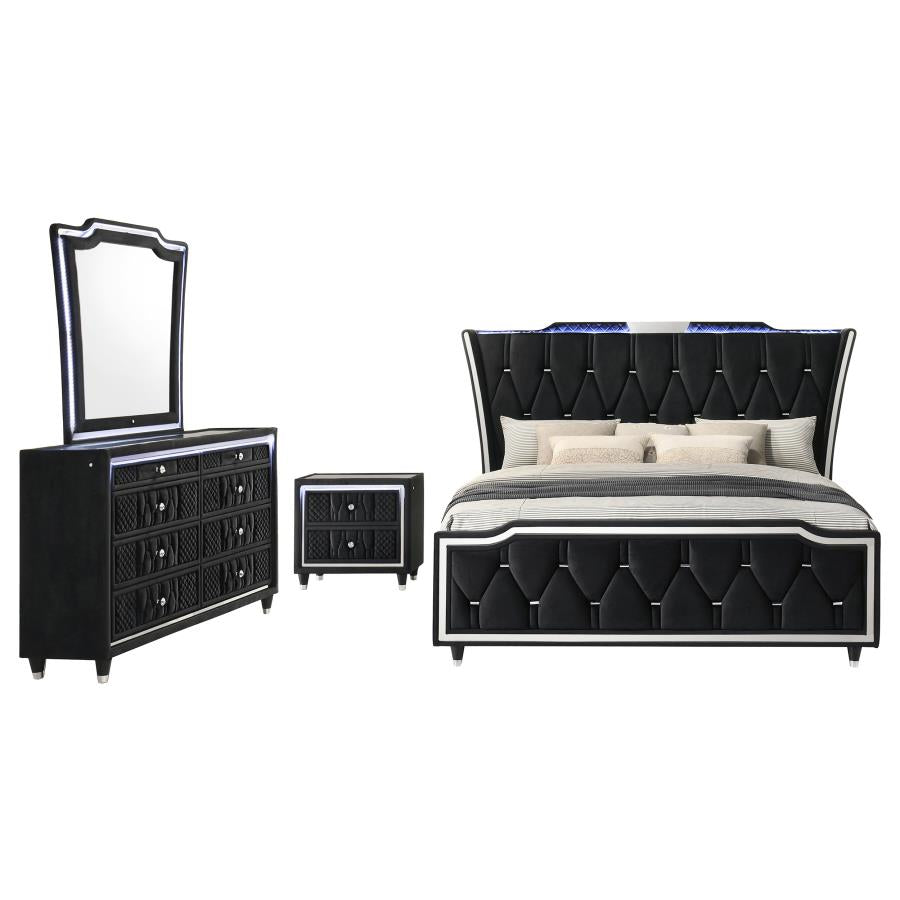 Lorient 4-Piece Queen Bedroom Set Black