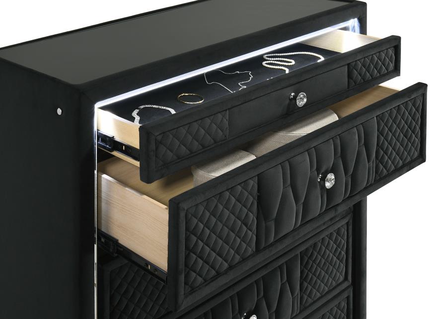 Lorient 5-Piece Queen Bedroom Set Black