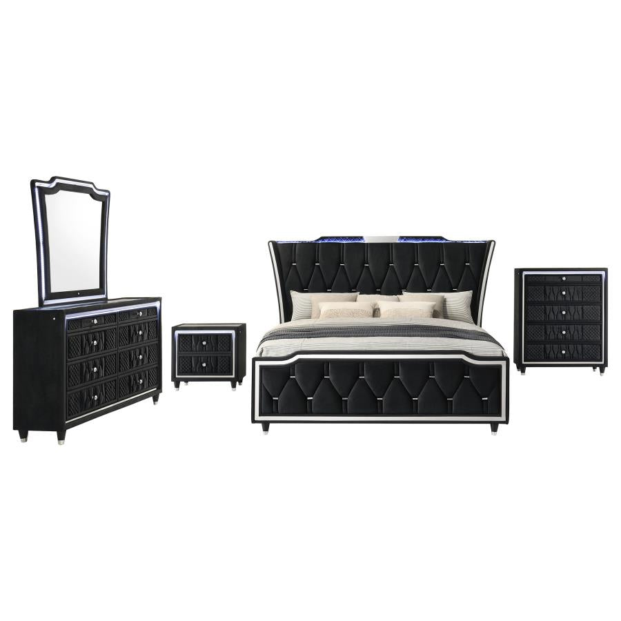 Lorient 5-Piece Queen Bedroom Set Black