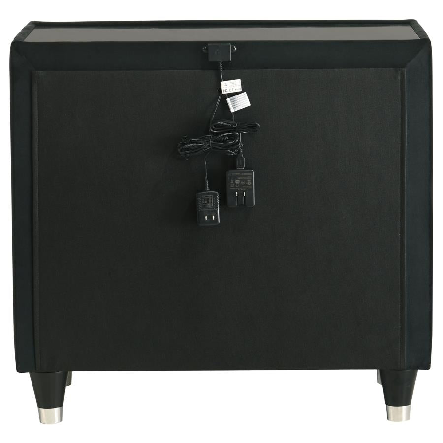 Lorient 2-Drawer Led Nightstand With Usb Black