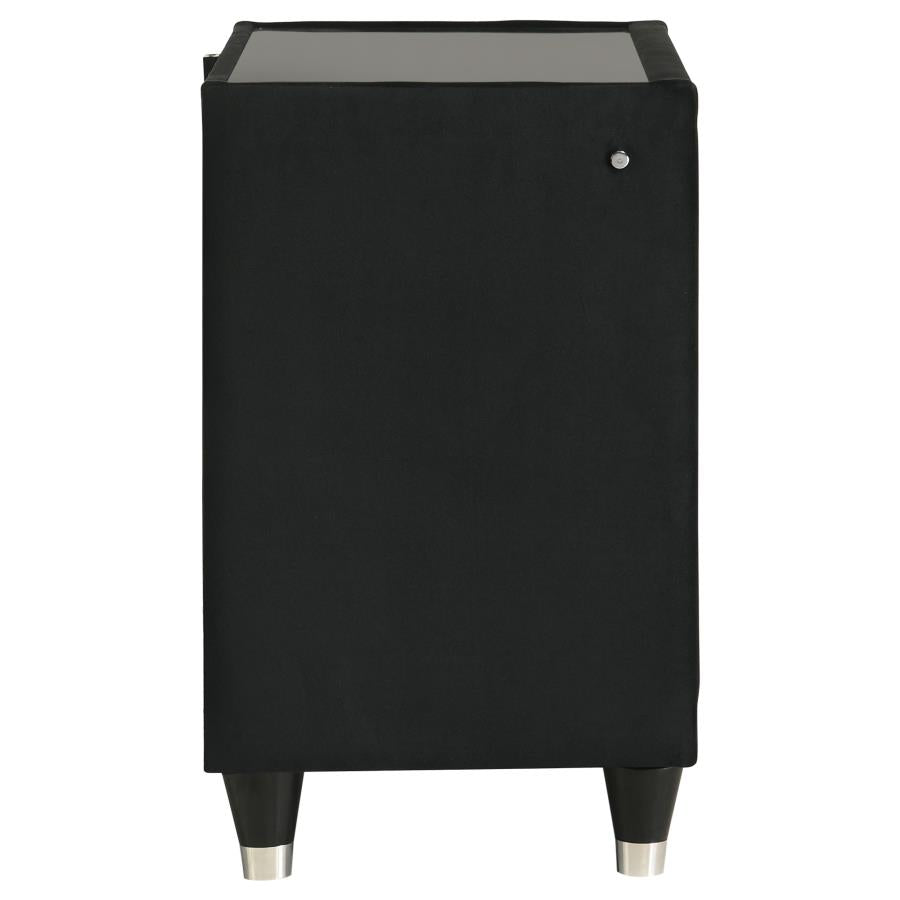 Lorient 2-Drawer Led Nightstand With Usb Black