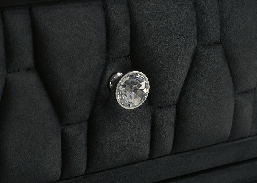 Lorient 2-Drawer Led Nightstand With Usb Black