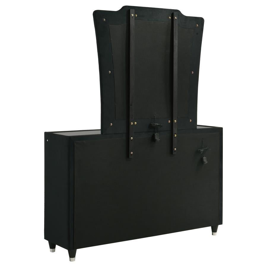 Lorient 8-Drawer Led Dresser With Mirror Black