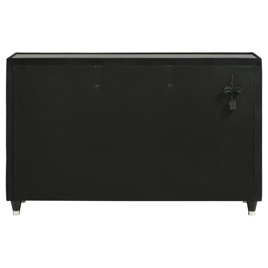 Lorient 8-Drawer Led Bedroom Dresser Cabinet Black