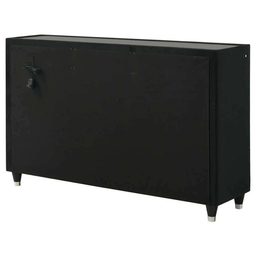 Lorient 8-Drawer Led Bedroom Dresser Cabinet Black