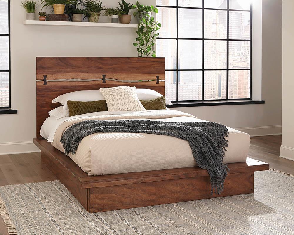 Winslow Wood Eastern King Panel Bed Smokey Walnut