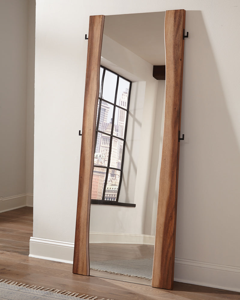 Winslow 31 x 76 Inch Standing Floor Mirror Smokey Walnut