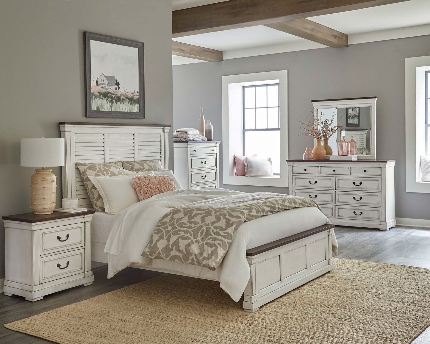 Hillcrest 9-drawer Dresser Dark Rum and White