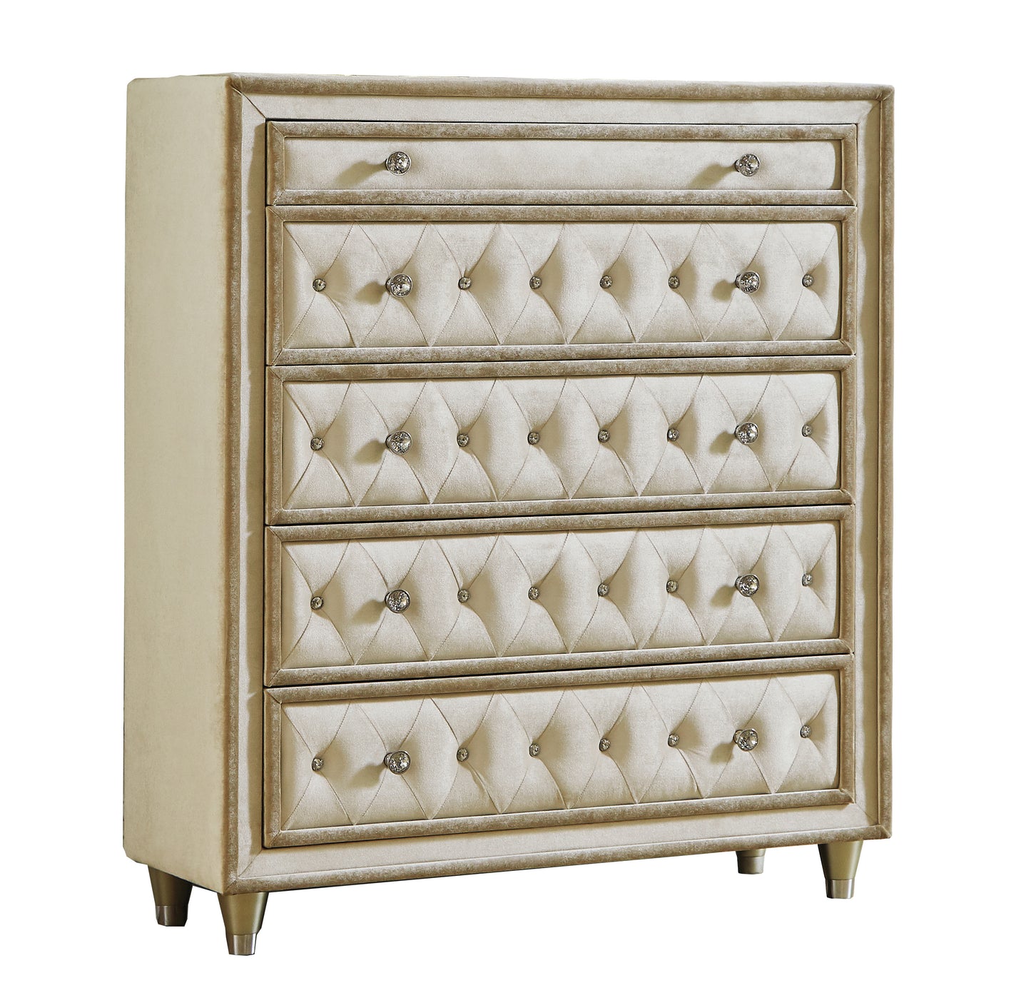Antonella Upholstered Queen Panel Bed Ivory and Camel