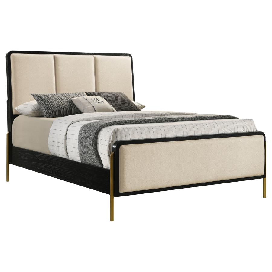 Arini 56-Inch Eastern King Panel Bed Cream And Black
