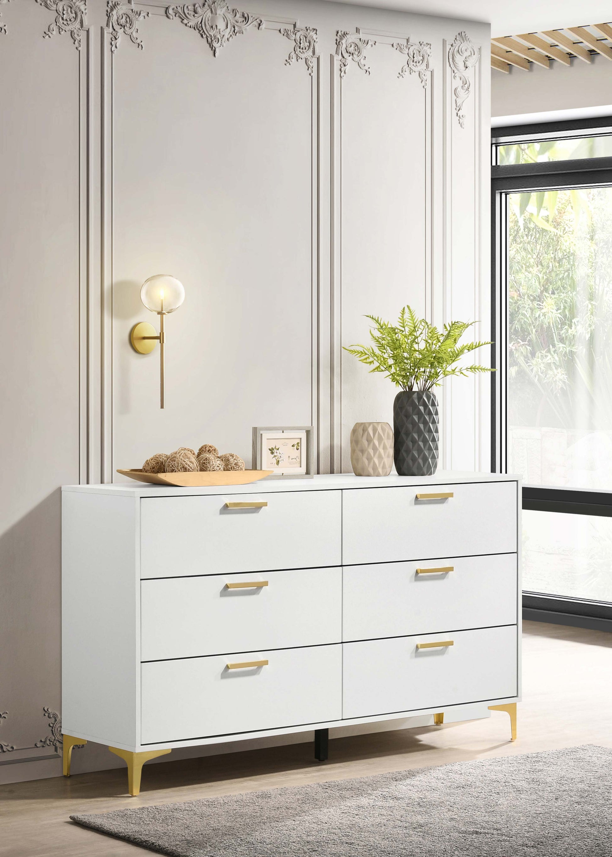Kendall 6-drawer Dresser White – ATL FURNITURE