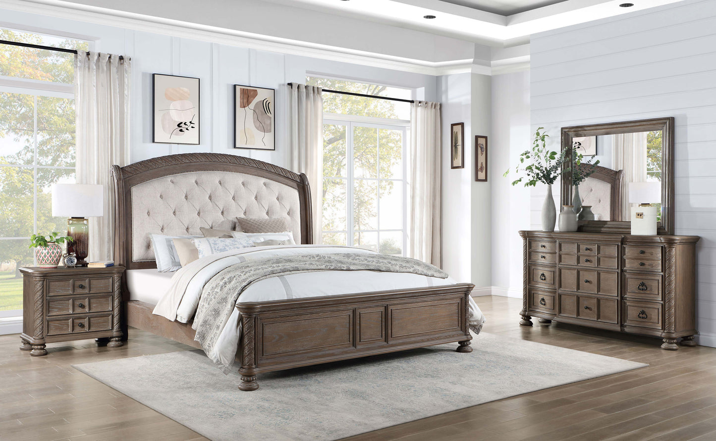 Emmett Wood Queen Sleigh Bed Walnut