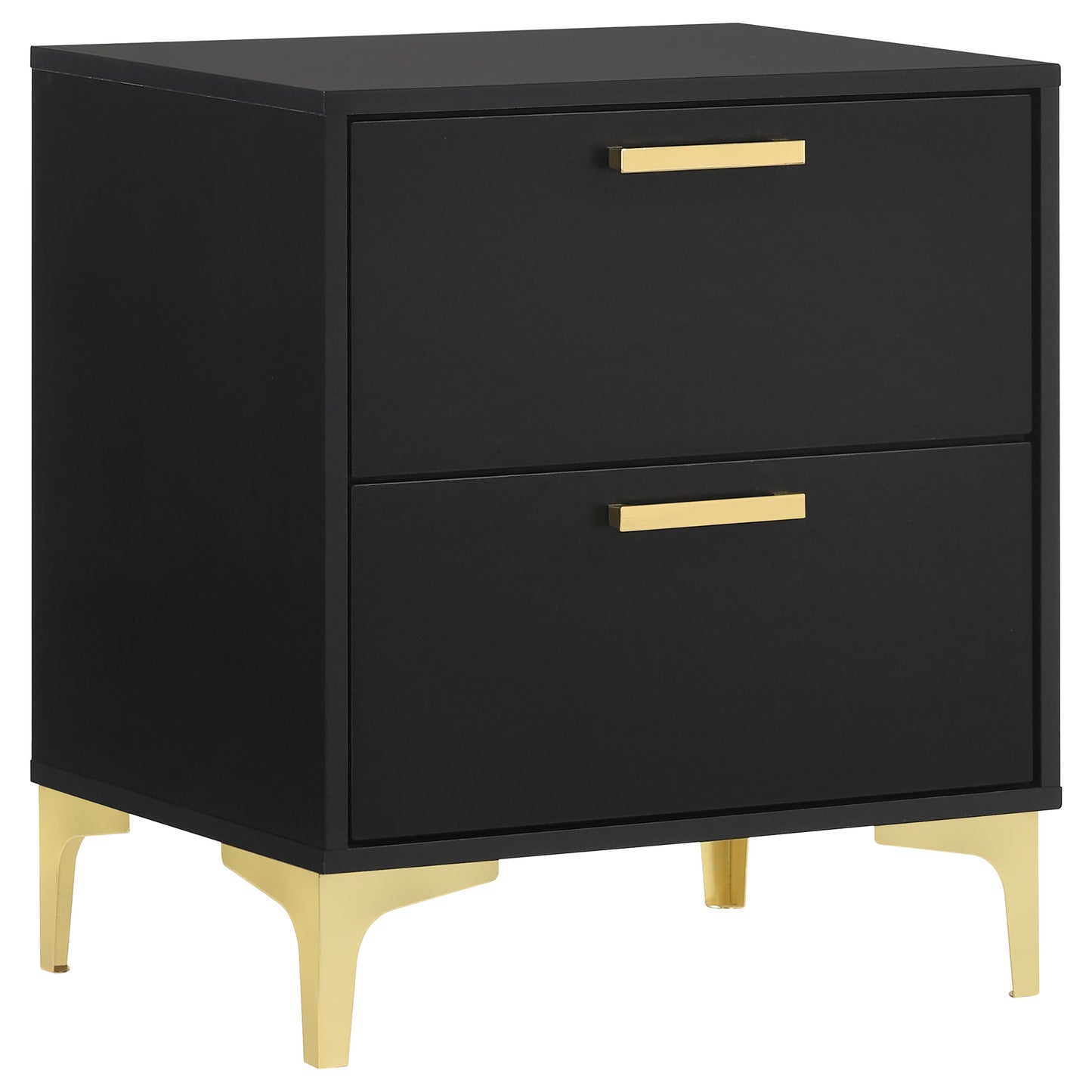 Kendall Tufted Panel Queen Bed Black and Gold
