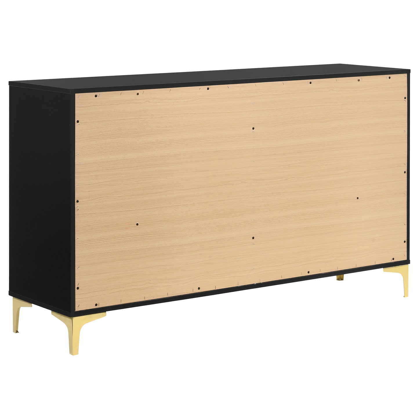 Kendall Tufted Panel Queen Bed Black and Gold