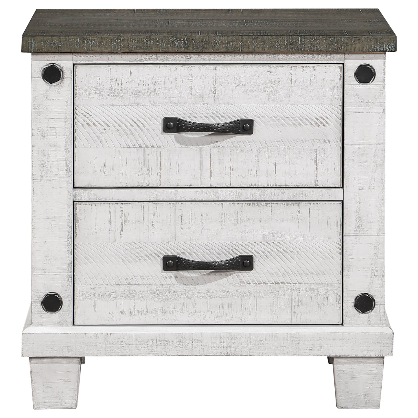 Lilith Wood Eastern King Panel Bed Distressed White