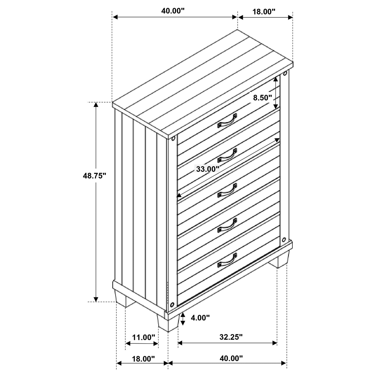 Lilith Wood Queen Panel Bed Distressed White