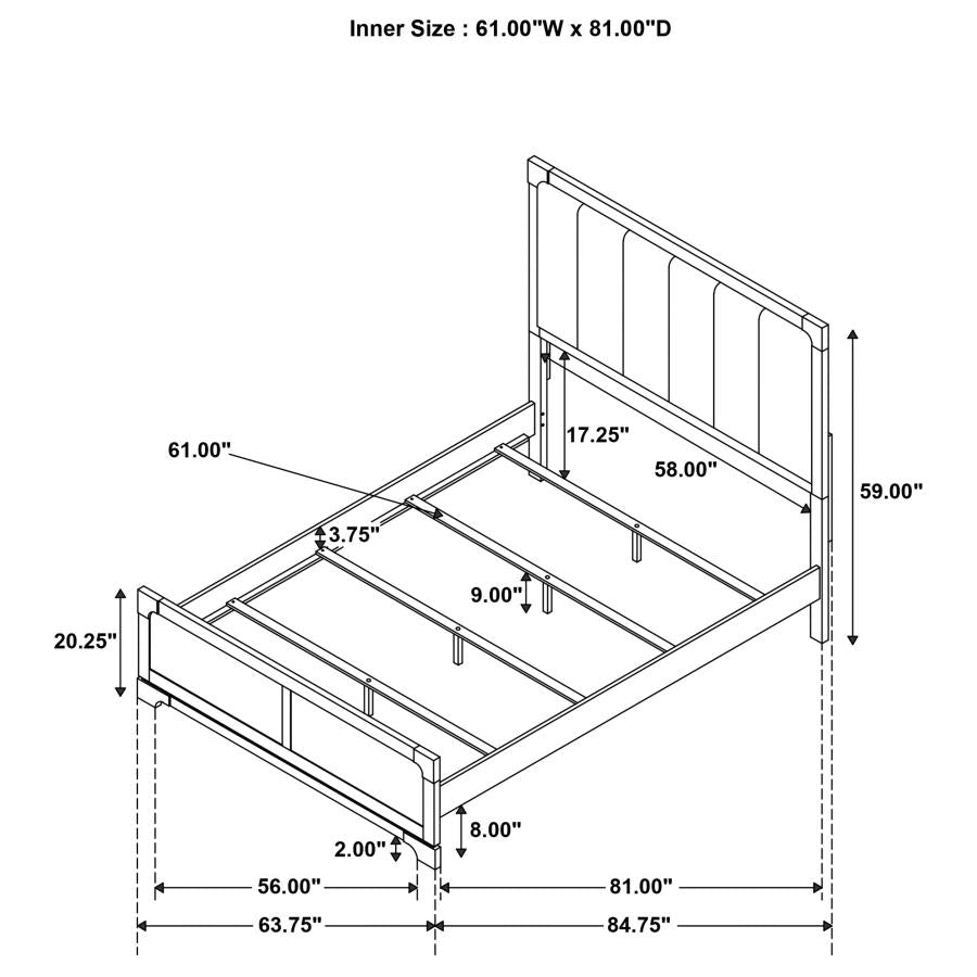 Gran Park 59-Inch Queen Panel Bed Dark Cocoa