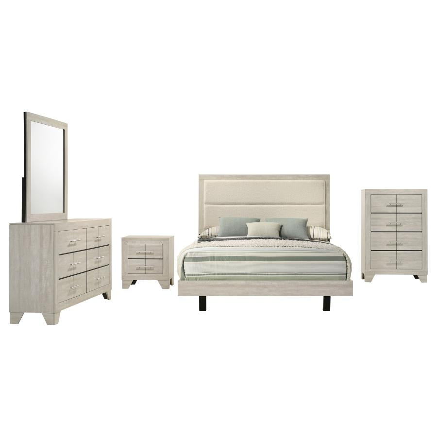 Trenton 5-Piece Full Bedroom Set Rustic Cream