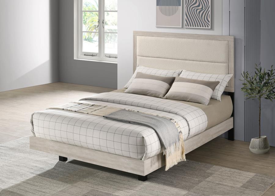 Trenton 54-Inch Wood Full Panel Bed Rustic Cream