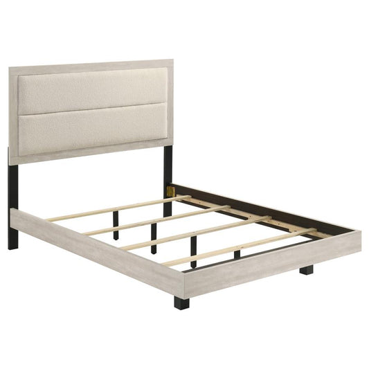 Trenton 54-Inch Wood Full Panel Bed Rustic Cream