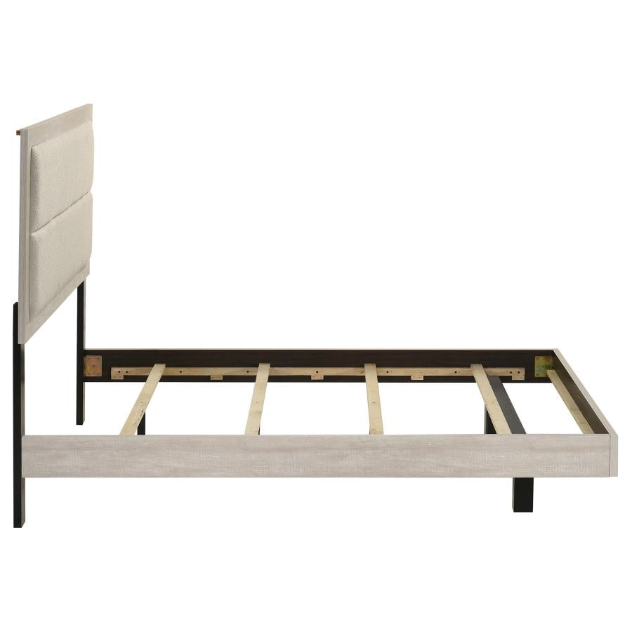Trenton 54-Inch Wood Full Panel Bed Rustic Cream