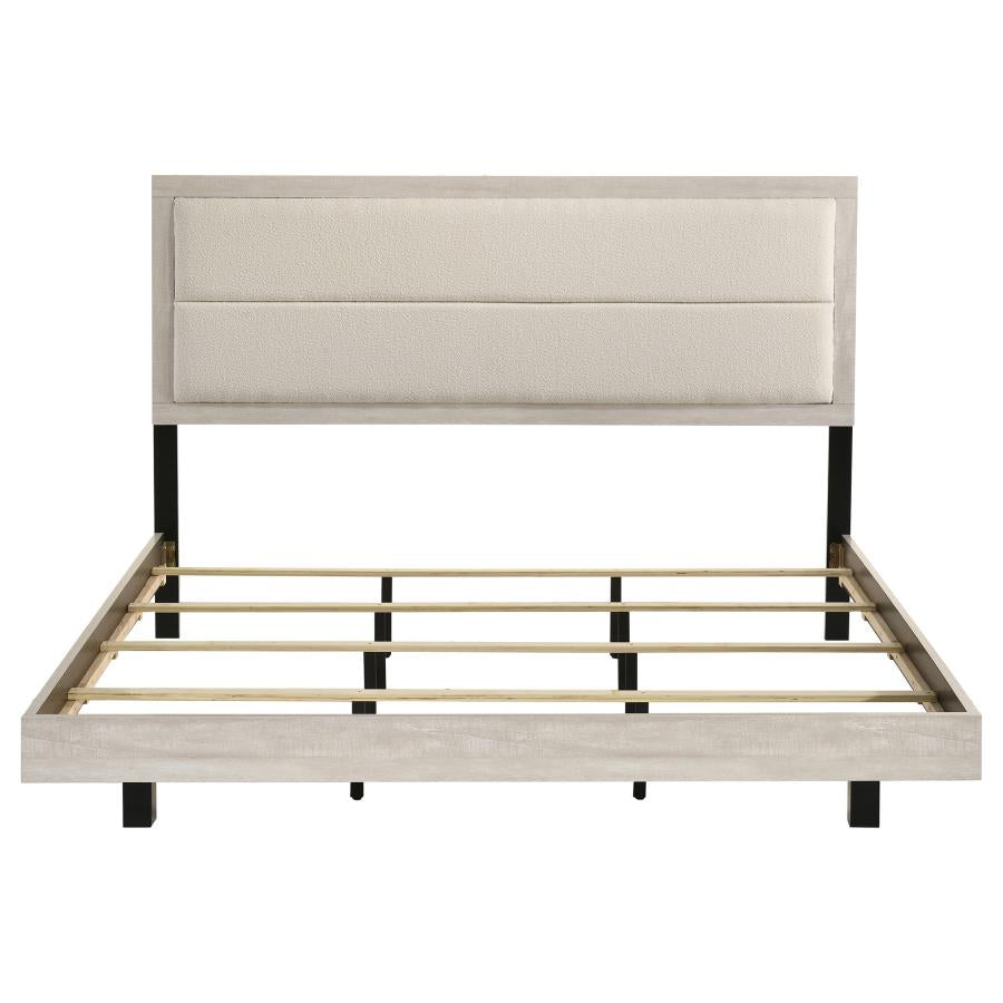 Trenton 54-Inch Wood Eastern King Panel Bed Rustic Cream