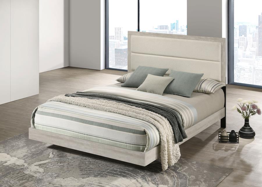 Trenton 54-Inch Wood Queen Panel Bed Rustic Cream