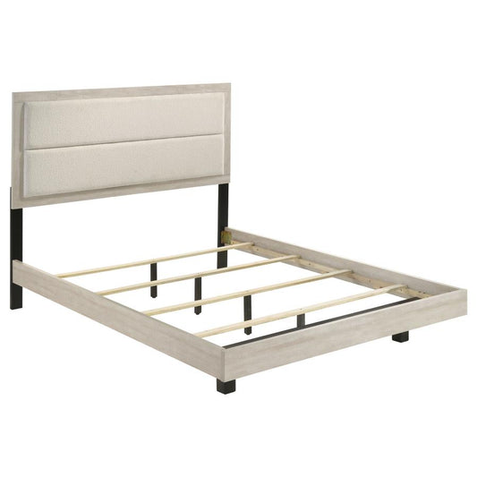 Trenton 54-Inch Wood Queen Panel Bed Rustic Cream