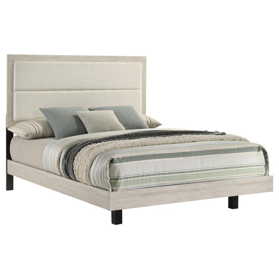 Trenton 54-Inch Wood Queen Panel Bed Rustic Cream