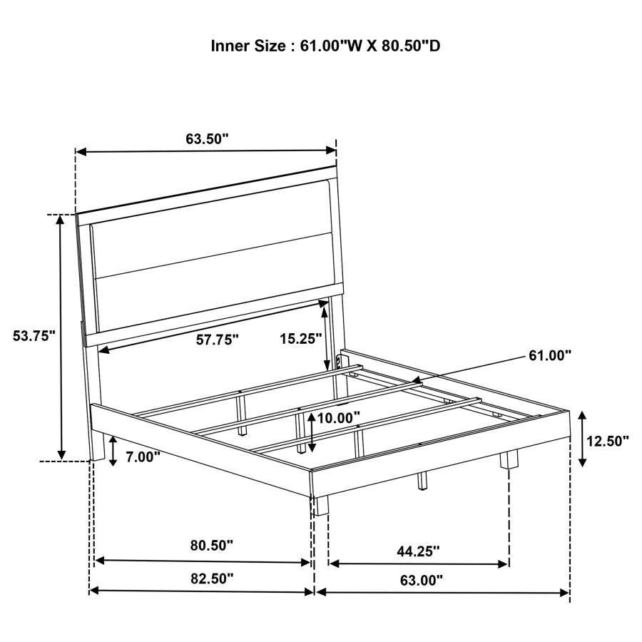 Trenton 54-Inch Wood Queen Panel Bed Rustic Cream