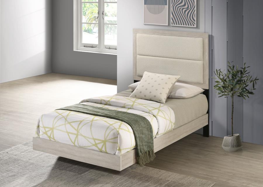 Trenton 54-Inch Wood Twin Panel Bed Rustic Cream