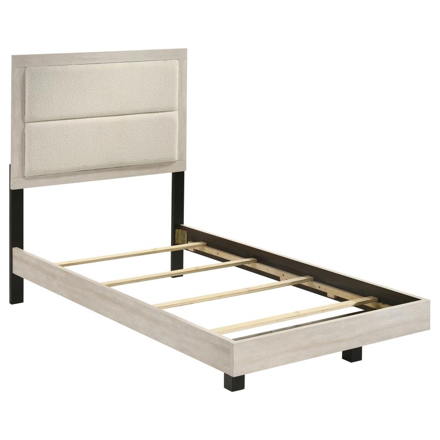Trenton 54-Inch Wood Twin Panel Bed Rustic Cream