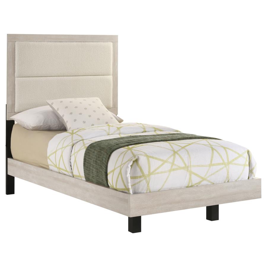 Trenton 54-Inch Wood Twin Panel Bed Rustic Cream