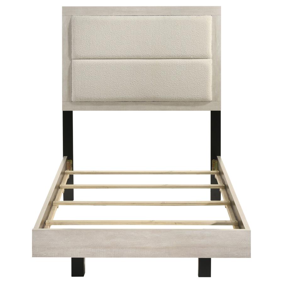 Trenton 54-Inch Wood Twin Panel Bed Rustic Cream