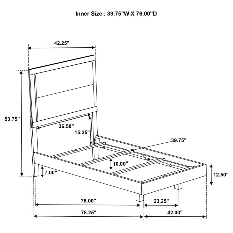Trenton 54-Inch Wood Twin Panel Bed Rustic Cream