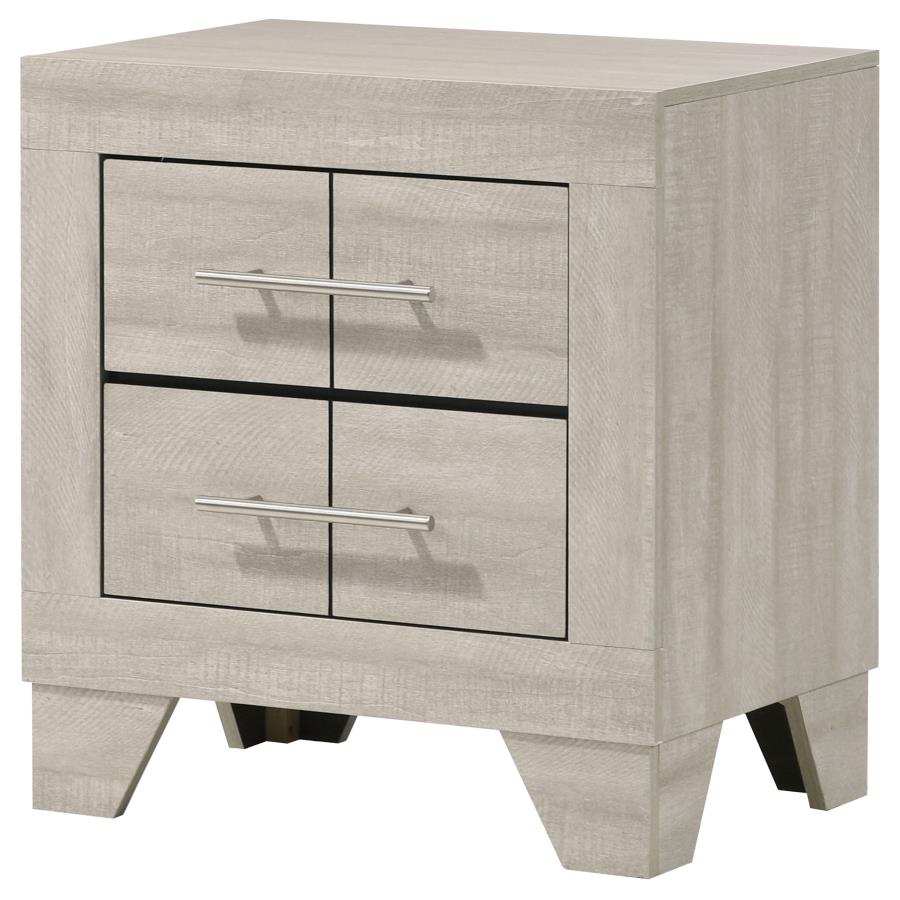 Trenton 2-Drawer Nightstand Bedside Table Rustic Cream