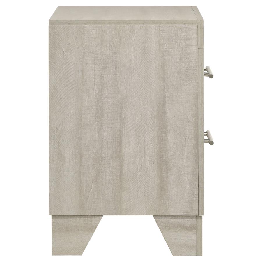 Trenton 2-Drawer Nightstand Bedside Table Rustic Cream