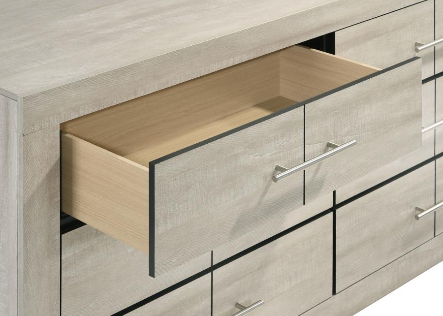 Trenton 6-Drawer Bedroom Dresser With Mirror Rustic Cream