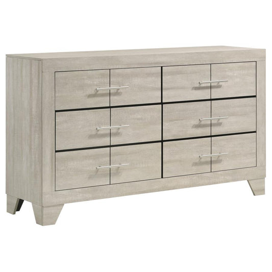 Trenton 6-Drawer Bedroom Dresser Rustic Cream