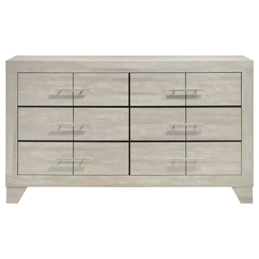 Trenton 6-Drawer Bedroom Dresser Rustic Cream