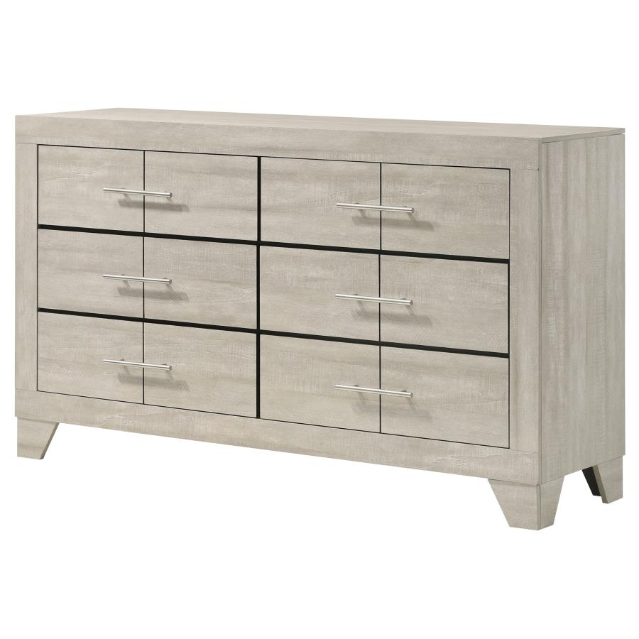 Trenton 6-Drawer Bedroom Dresser Rustic Cream