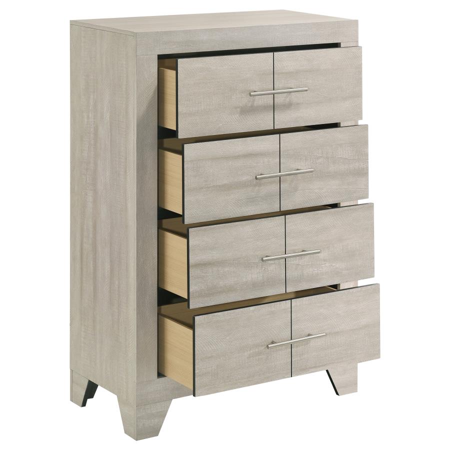 Trenton 4-Drawer Bedroom Chest Of Drawers Rustic Cream