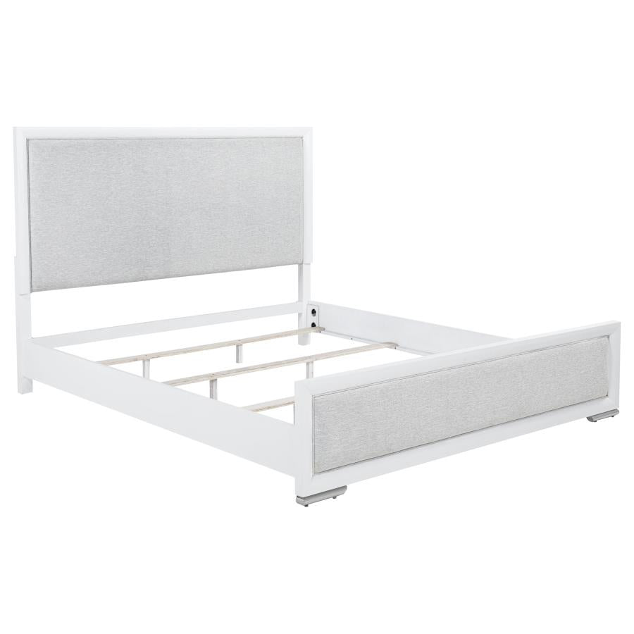 Gracemont 57-Inch Eastern King Panel Bed Grey And White