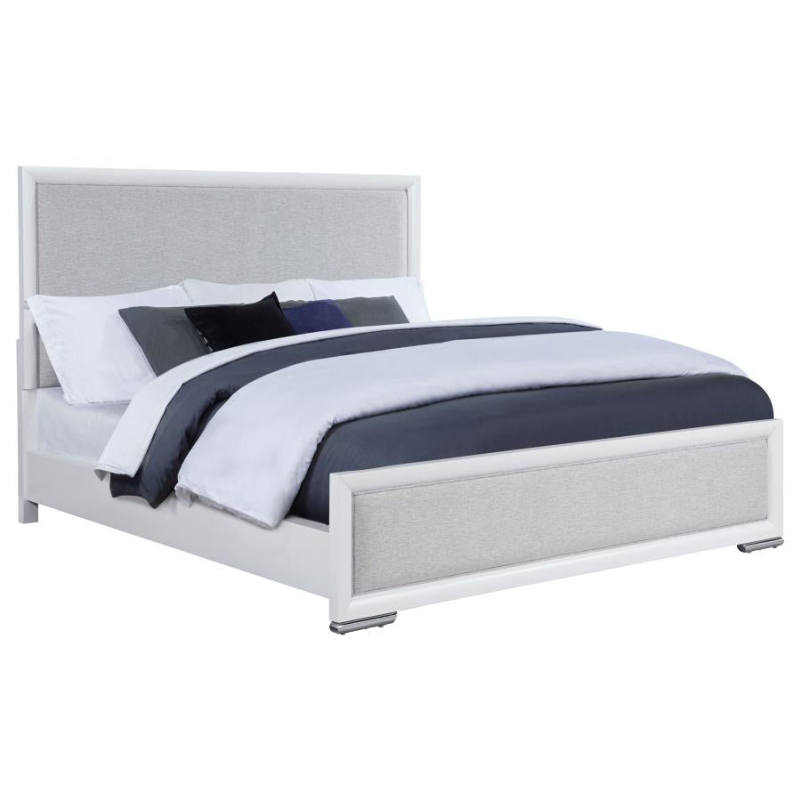 Gracemont 57-Inch Eastern King Panel Bed Grey And White