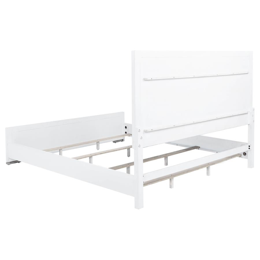 Gracemont 57-Inch Eastern King Panel Bed Grey And White