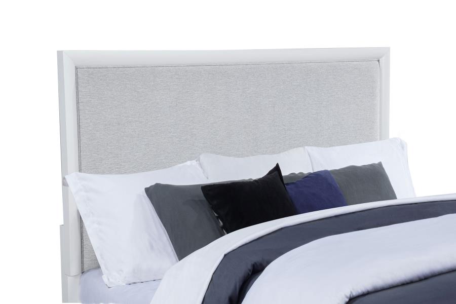 Gracemont 57-Inch Eastern King Panel Bed Grey And White